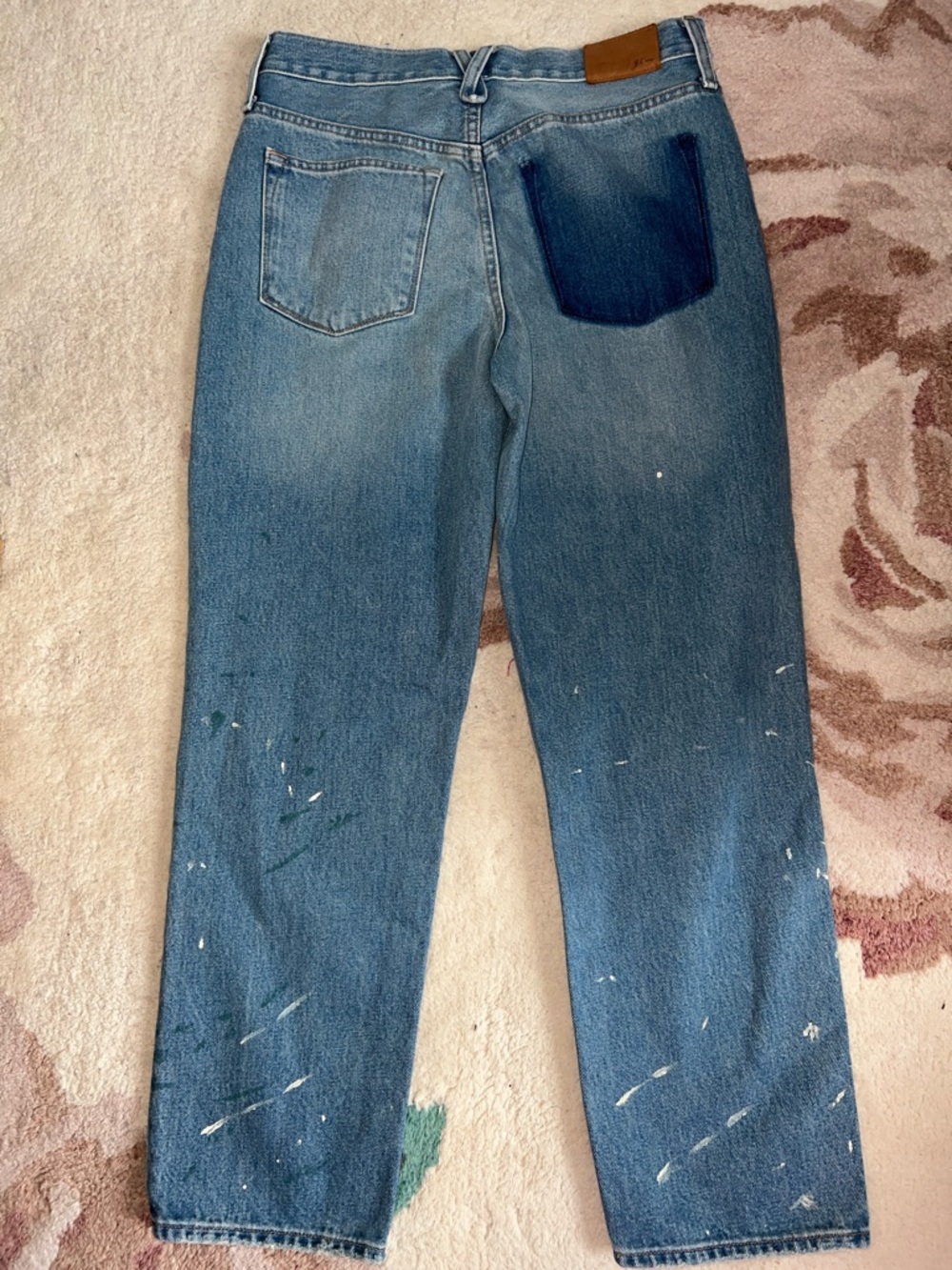 J. Crew Blue Paint-Splatter Slouchy Boyfriend Jeans - Picture 7 of 9